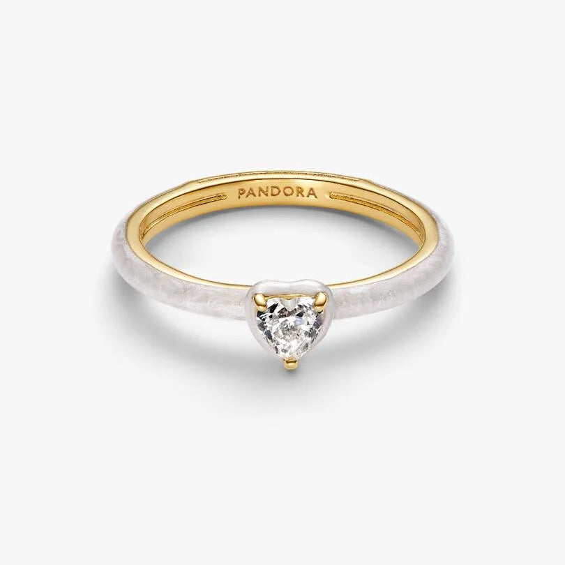 White Chakra Heart Ring