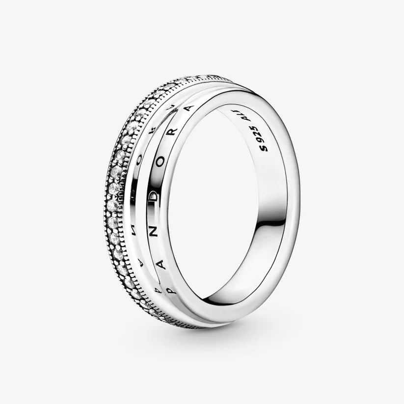 Triple Band Pave Ring