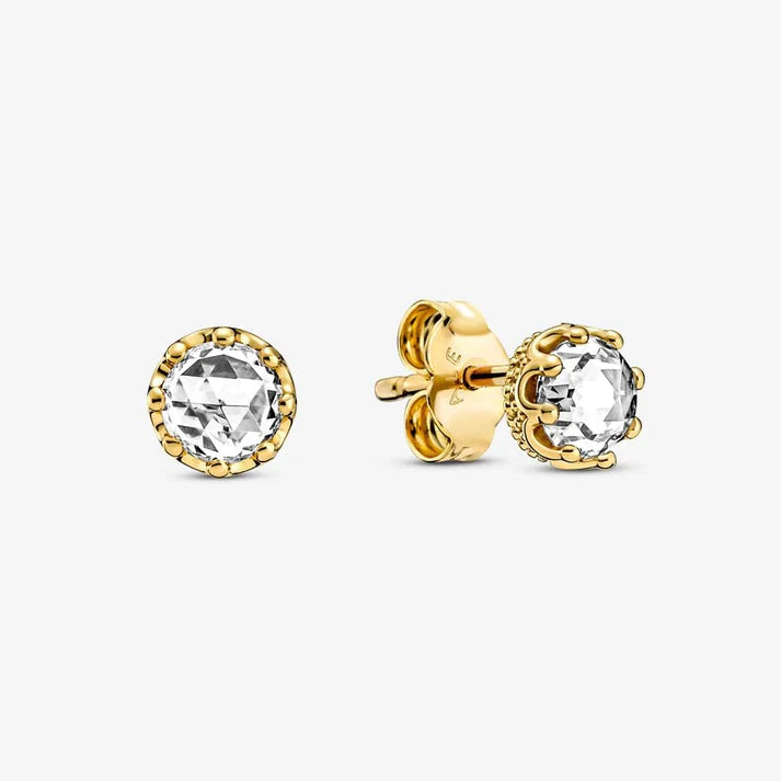Clear Sparkling Crown Stud