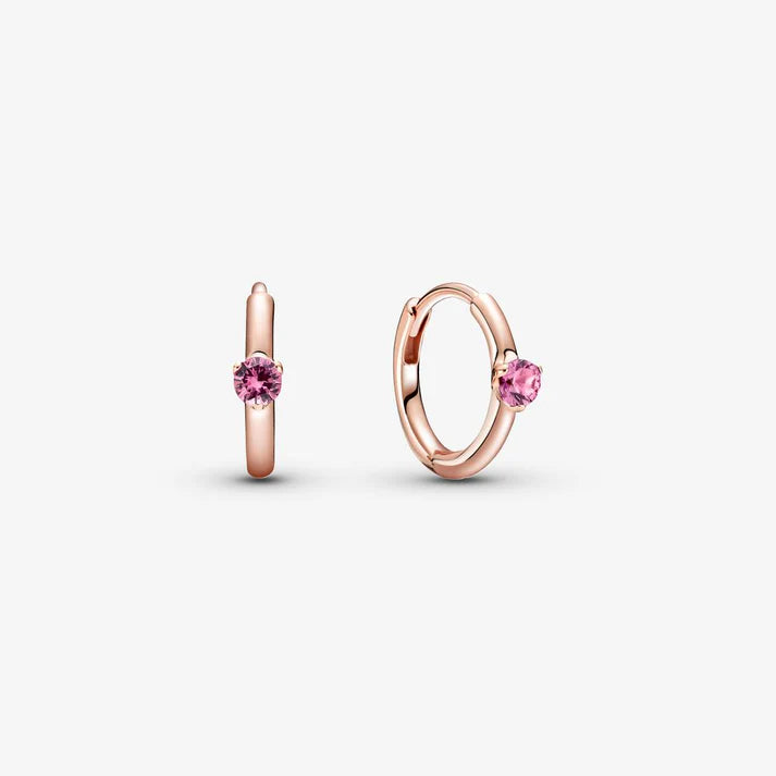 Solitaire Huggie Hoop