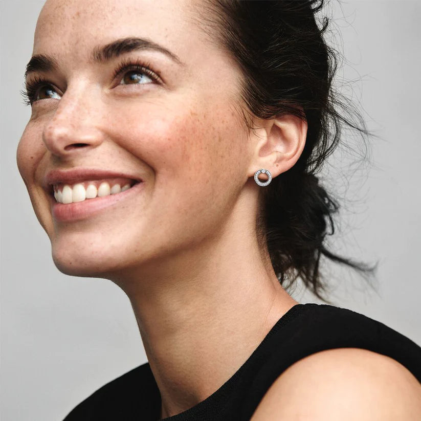 Pavé & Logo Circle Reversible Stud