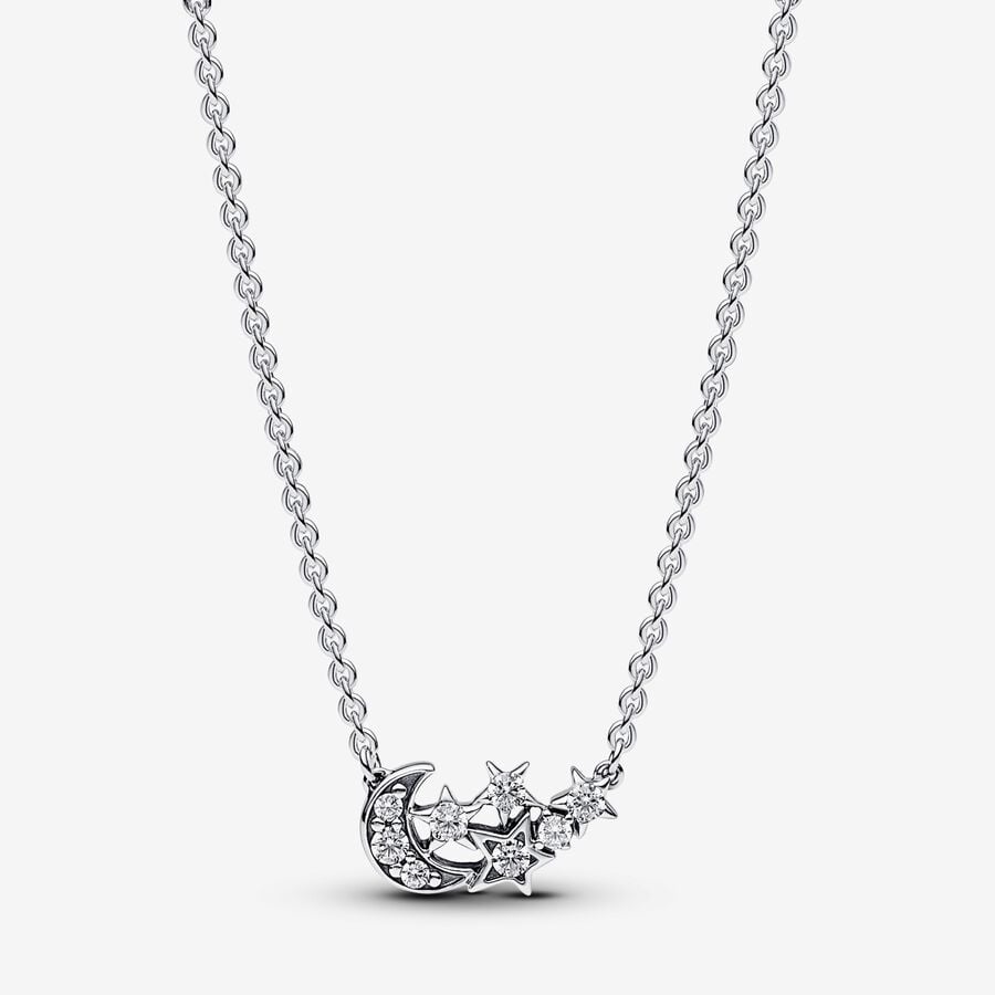 Sparkling Moon & Star Collier