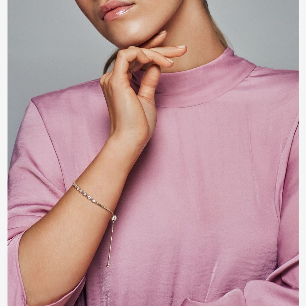 Sparkling Slider Pink Bracelet