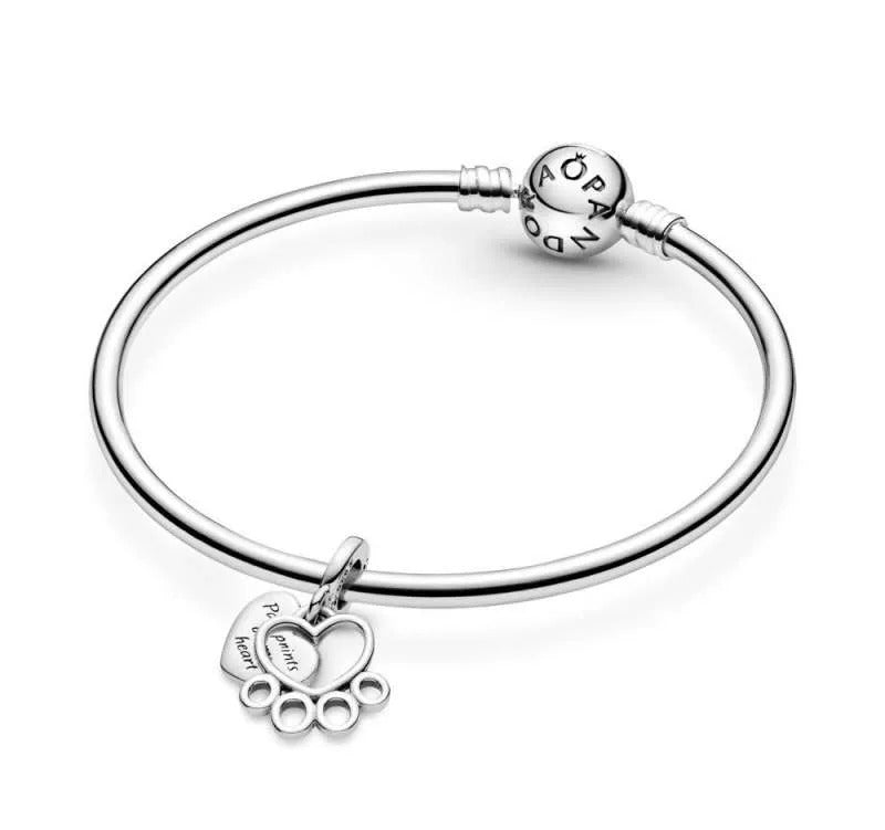 Hearts & Paw Print Dangle Charm