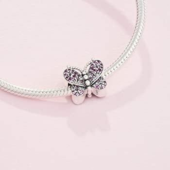 Dazzling Pink Butterfly Charm