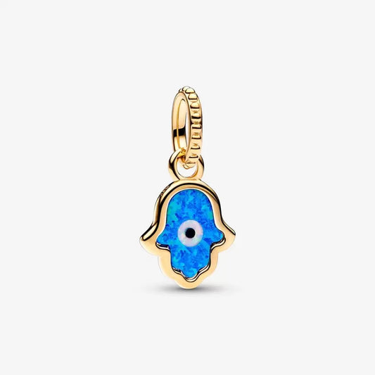 Opalescent Blue Hamsa Hand Dangle