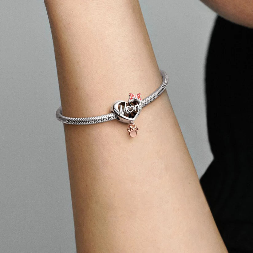 Minnie Mouse Mom Heart Charm
