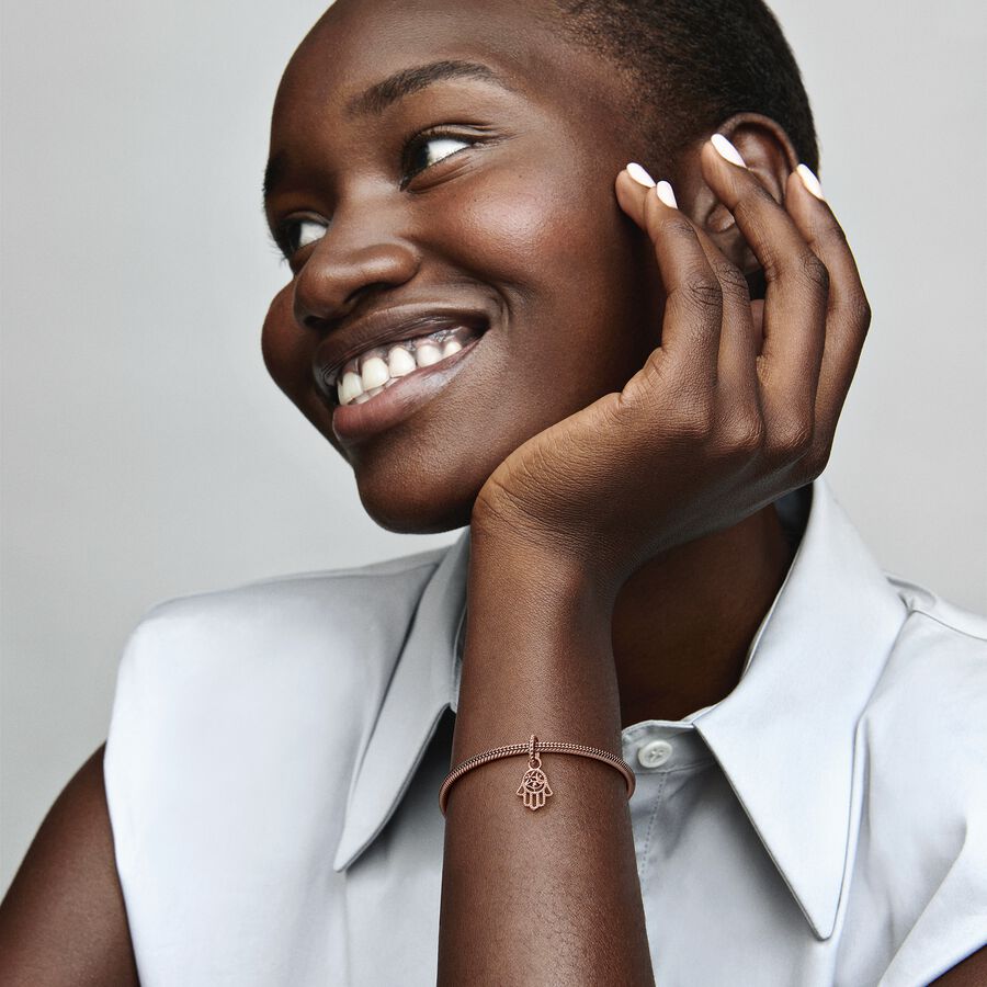 Protective Hamsa Hand Charm Rose