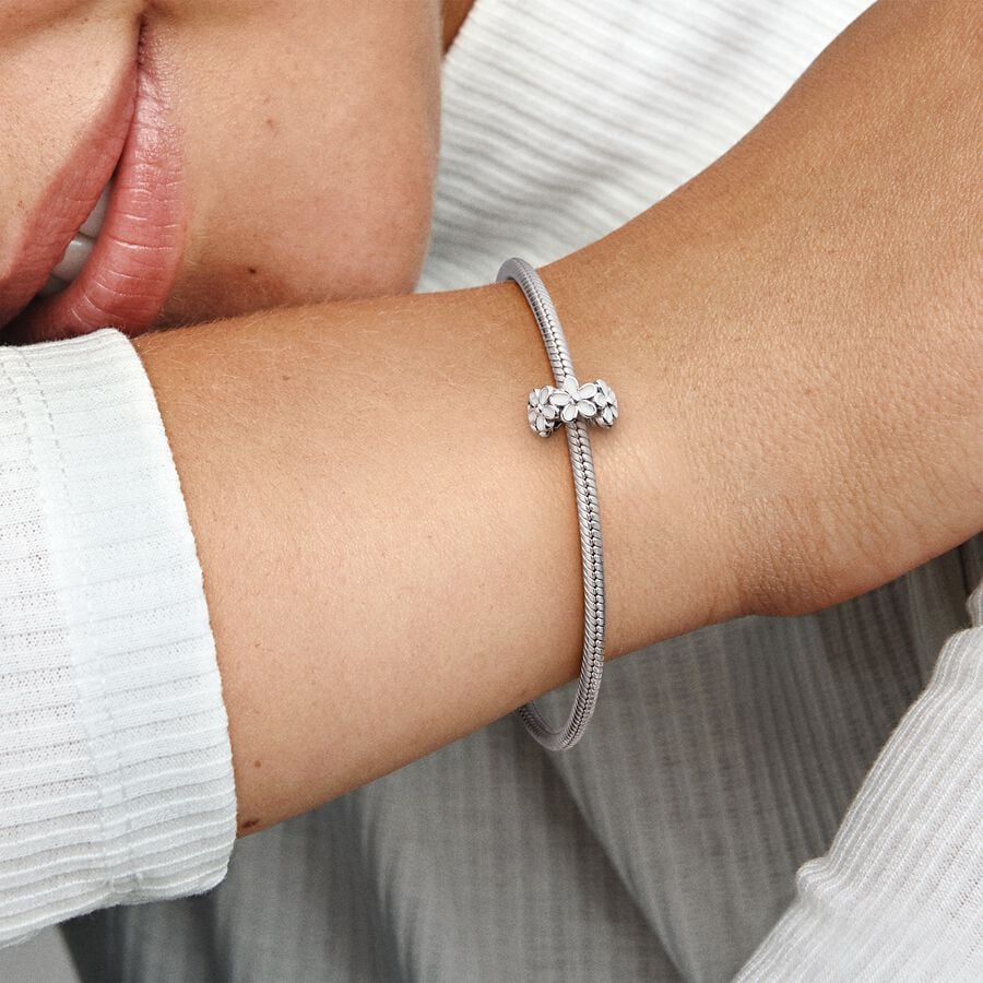 White Daisy Flower Spacer Charm