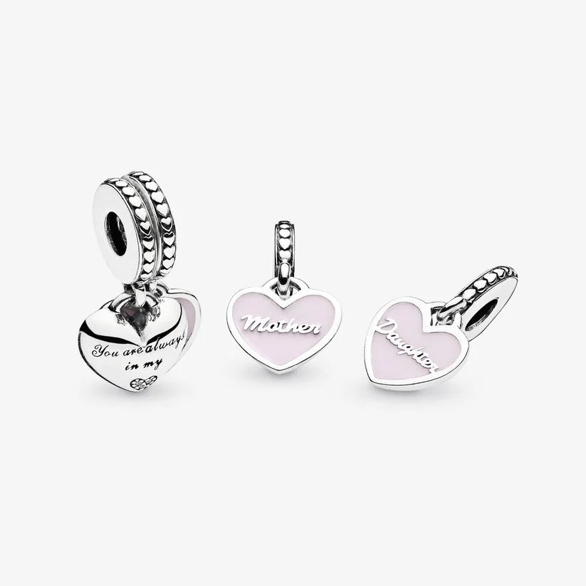 Mother & Daughter Hearts Dangle Charm