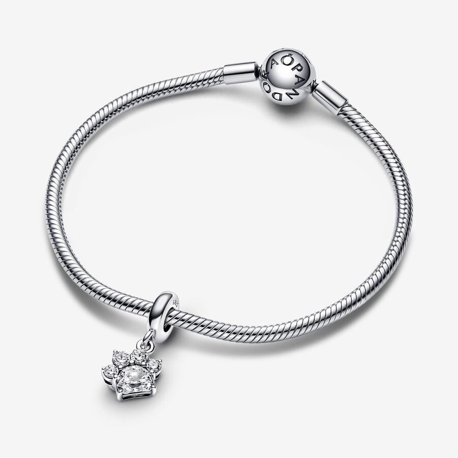 Sparkling Pet Paw Print Dangle