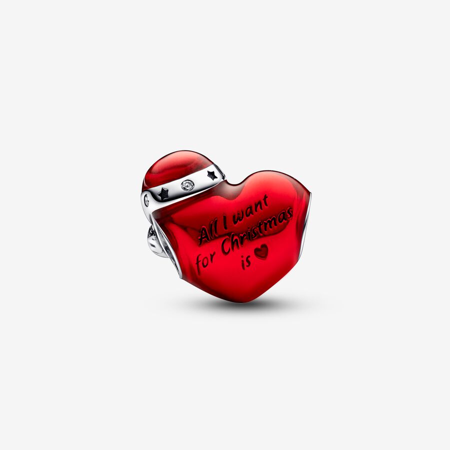 Metallic Red Christmas Heart