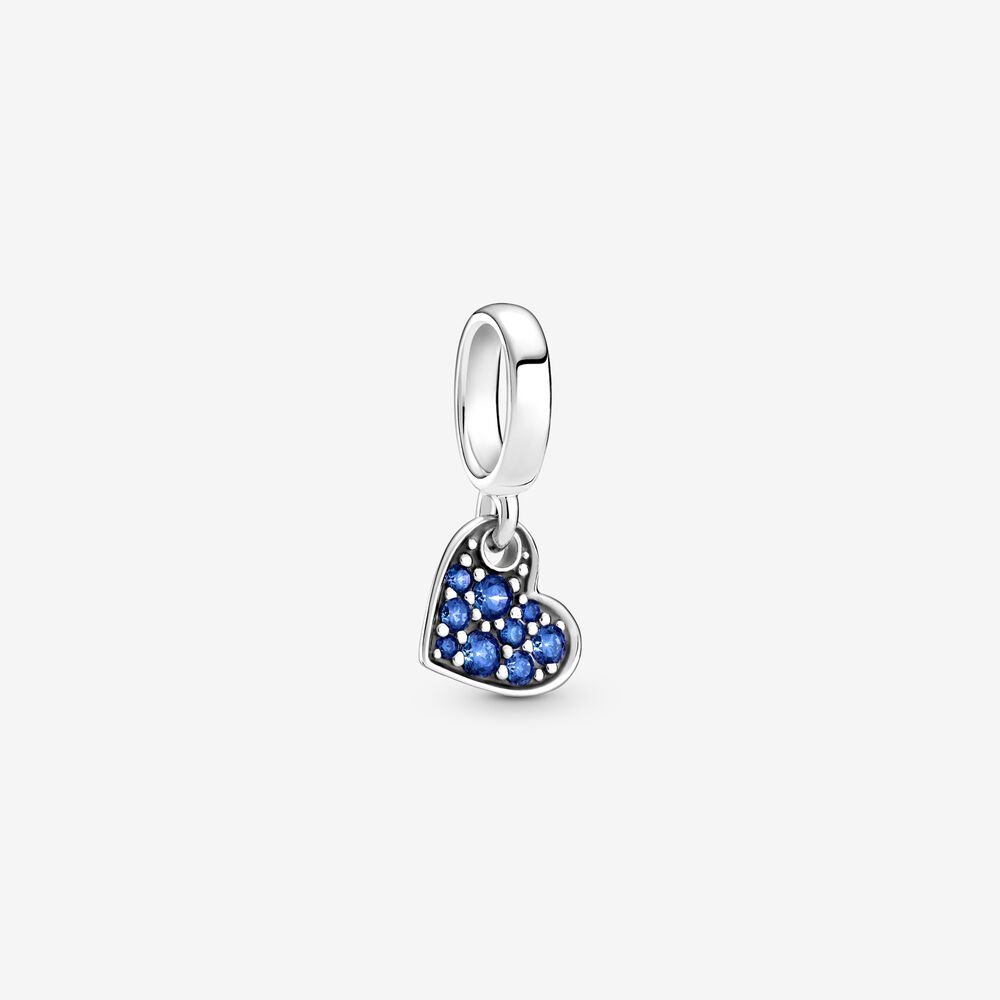 Stellar Blue Pavé Tilted Heart