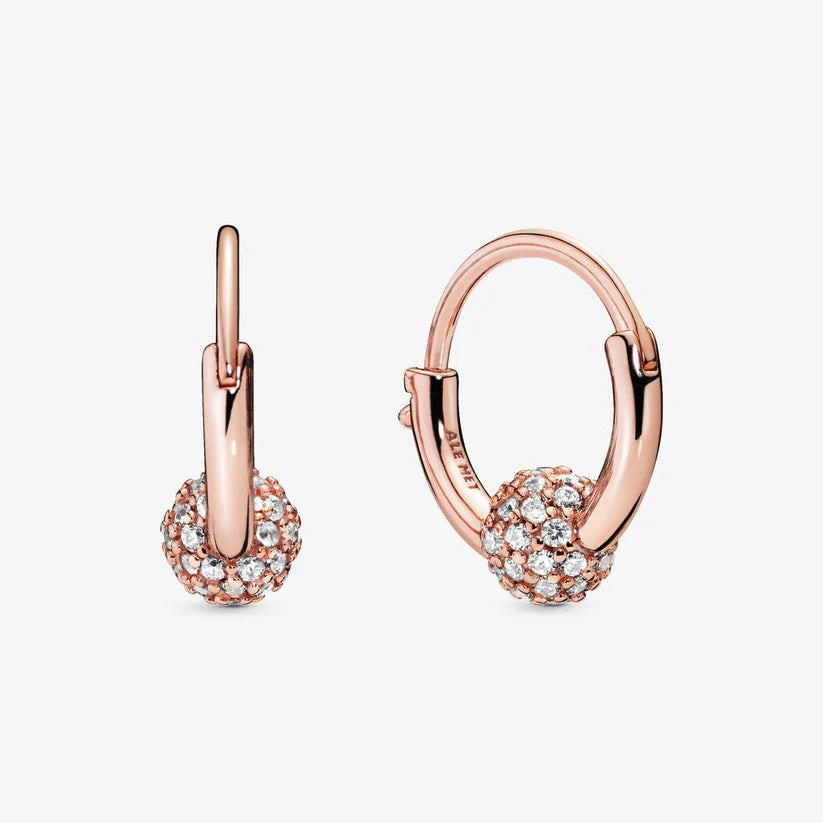 Pave Bead Hoop