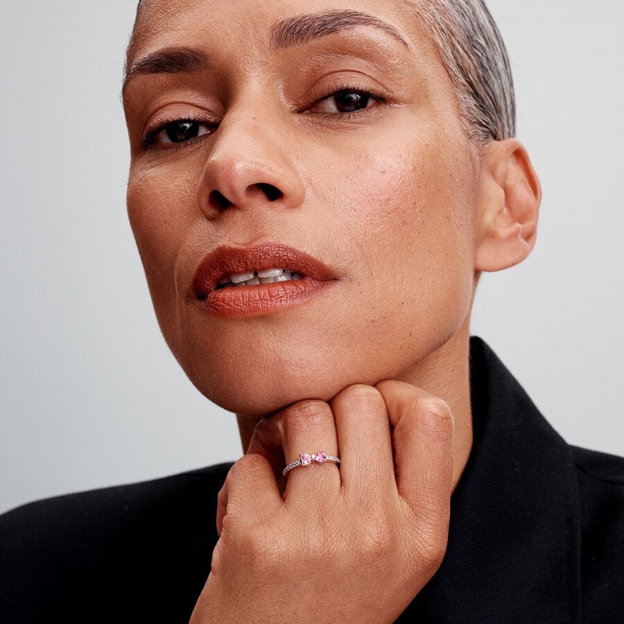 Sparkling Pink Bow Ring