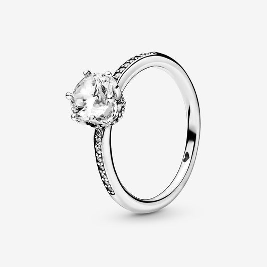 Clear Sparkling Crown Ring