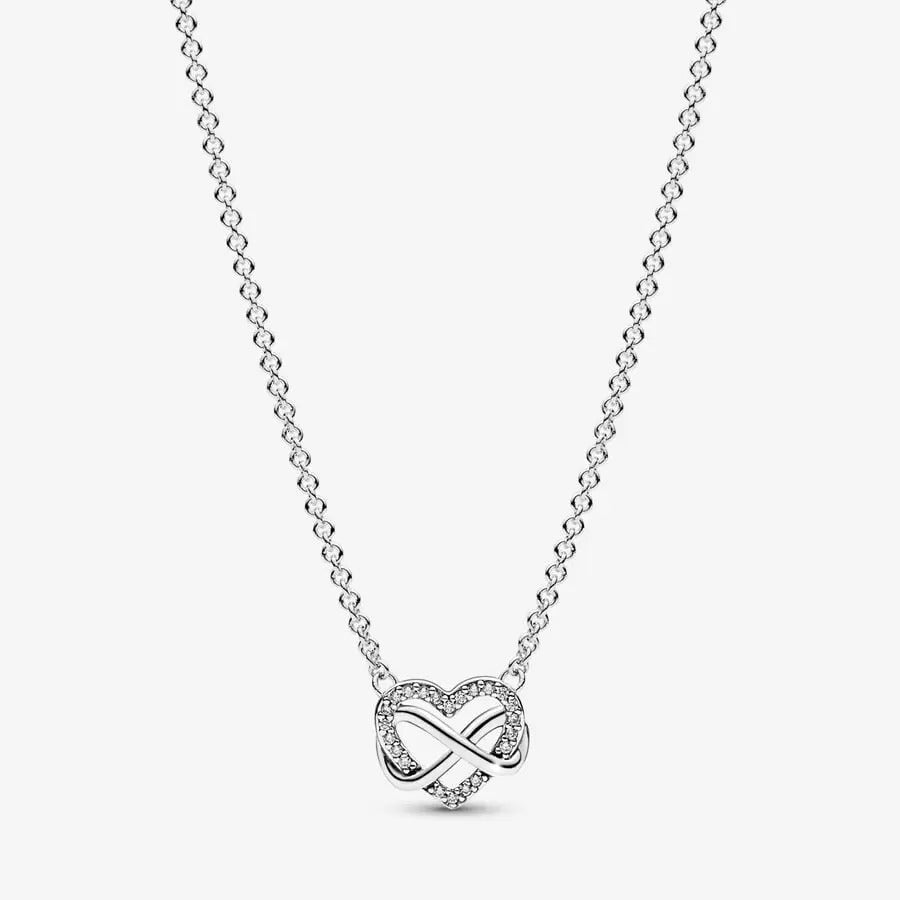 Sparkling Infinity Heart Collier Necklace