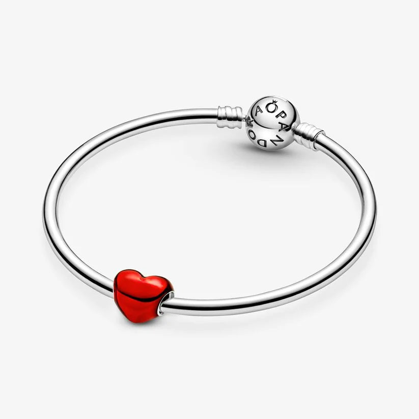 Metallic Red Heart Charm
