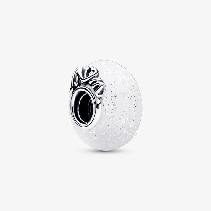 Glittery White Murano Glass Mom & Love