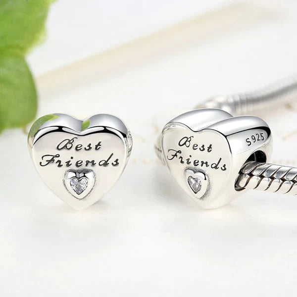 Friendship heart clear Charm