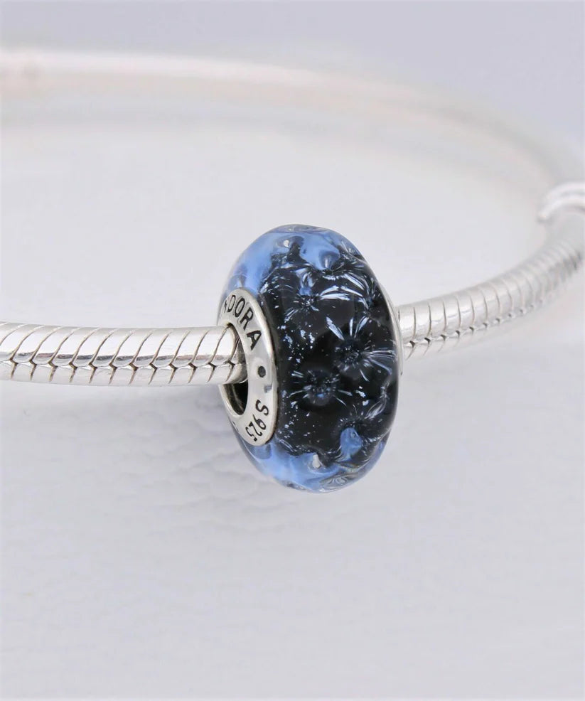 Wavy Blue Murano Glass Charm