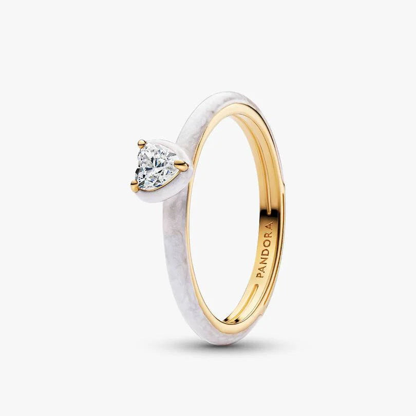 White Chakra Heart Ring