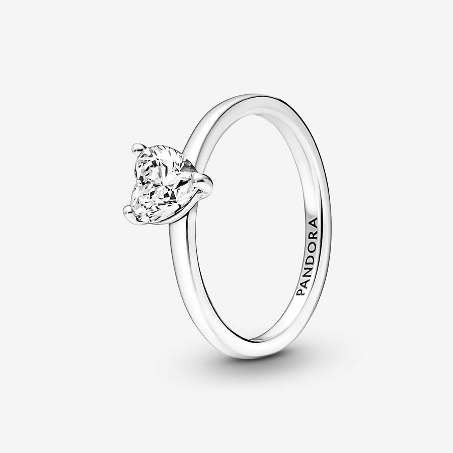 Sparkling Heart Solitaire Ring