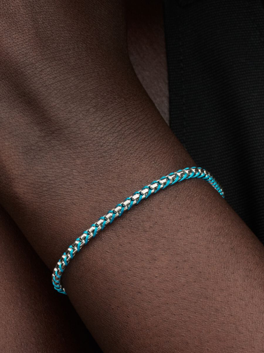 Blue Cord Snake Chain Bracelet