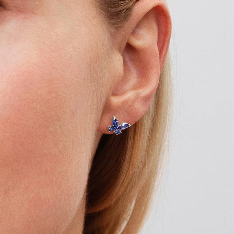 Blue Butterfly Stud