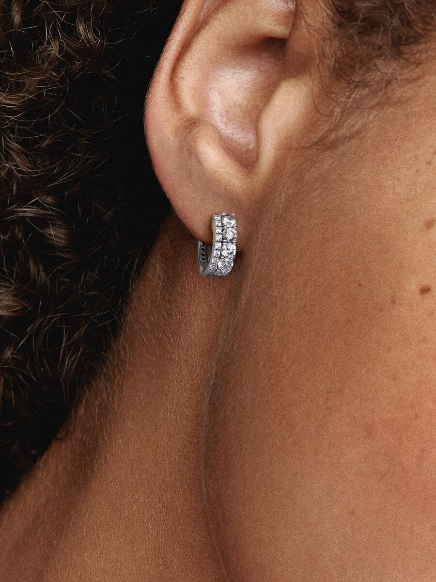 Double Band Pavé Hoop