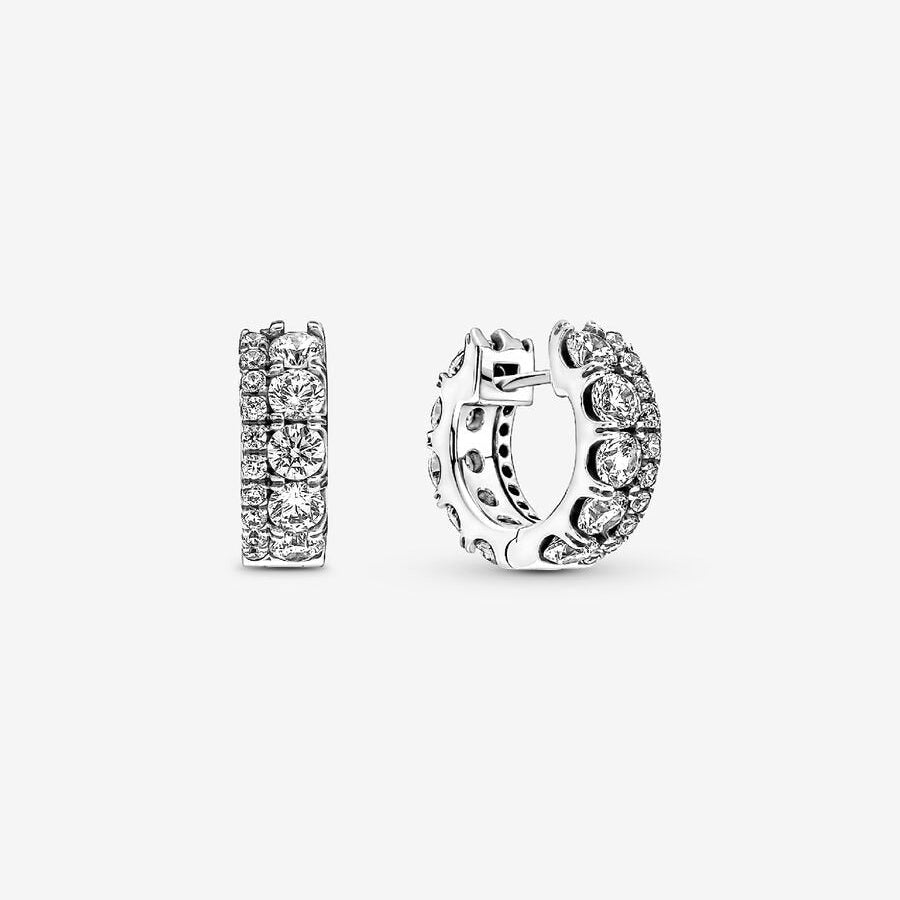 Double Band Pavé Hoop