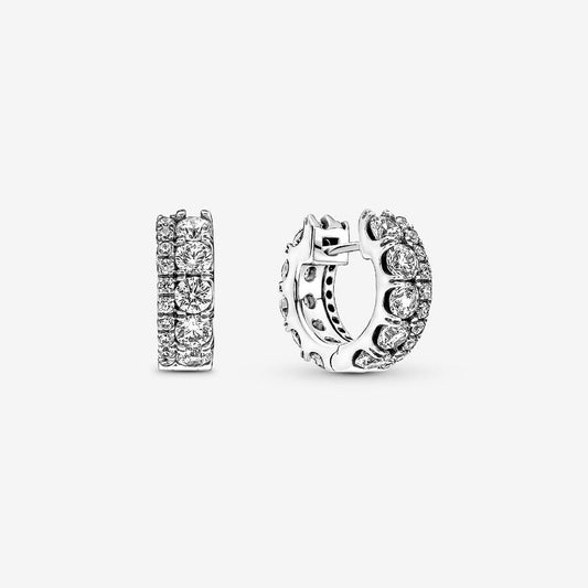 Double Band Pavé Hoop