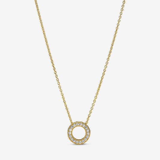 Logo Pavé Circle Collier Necklace