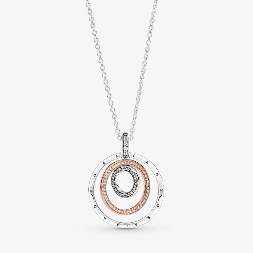 Two-tone Circles Pendant & Necklace