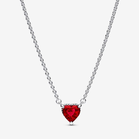 Sparkling Heart Halo Necklace