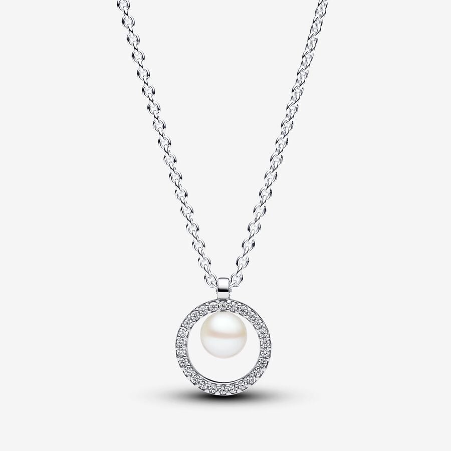 Treated Freshwater Cultured Pearl & Pavé Collier