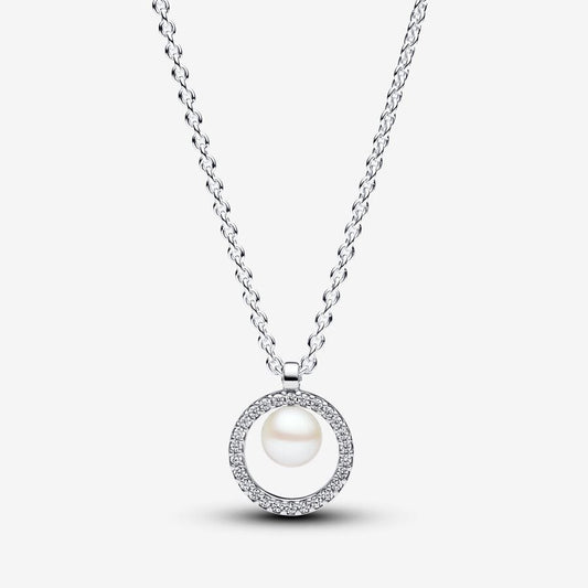 Treated Freshwater Cultured Pearl & Pavé Collier