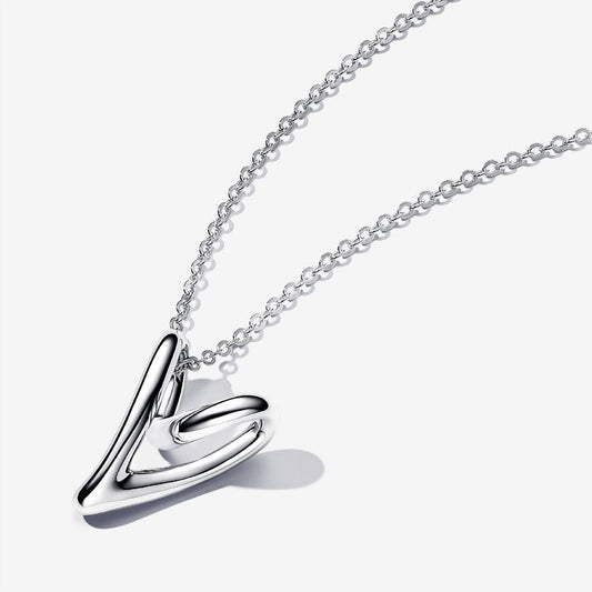 Organically Shaped Heart Pendant Necklace