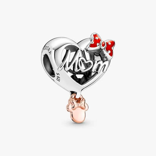 Minnie Mouse Mom Heart Charm