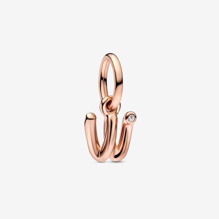 Letter W Script Alphabet Dangle Charm
