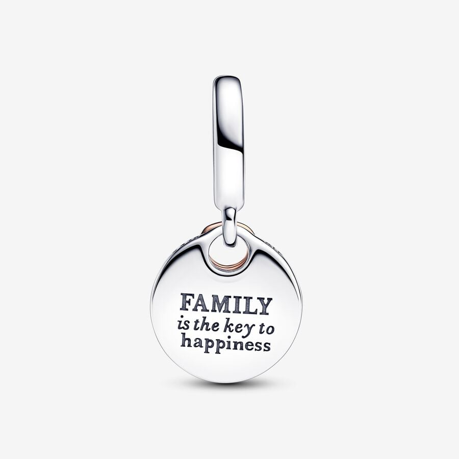 Two-tone Key to Happiness Double Dangle