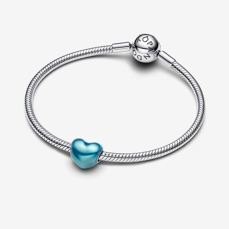 Metallic Sky Blue Heart