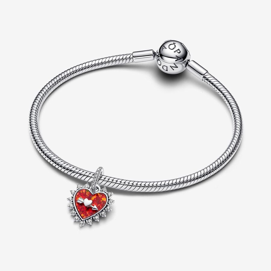 Spinnable Arrow Heart Dangle