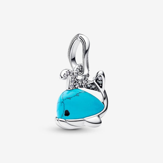 Turquoise-colored Whale Dangle