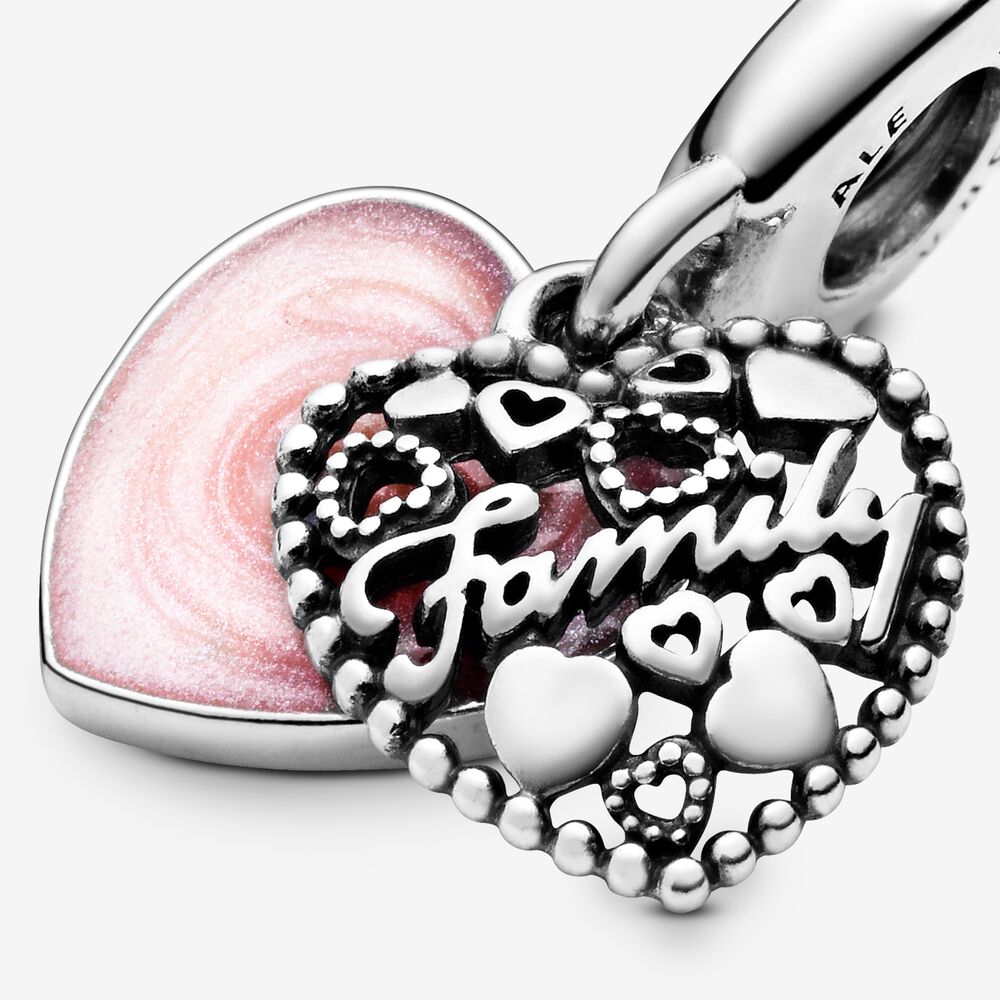Love Makes A Family Pink Charm
