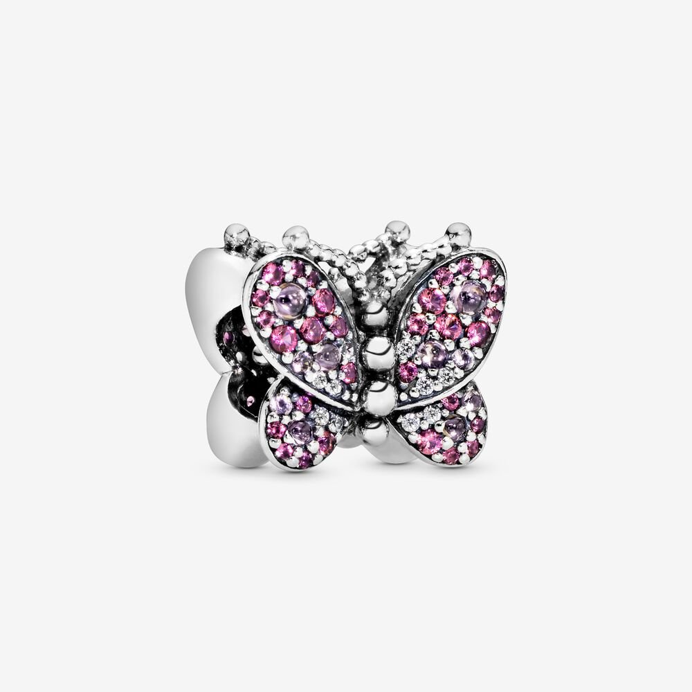 Dazzling Pink Butterfly Charm