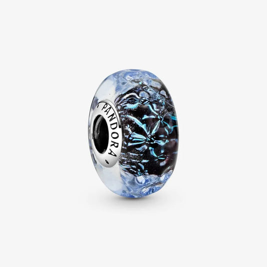 Wavy Blue Murano Glass Charm