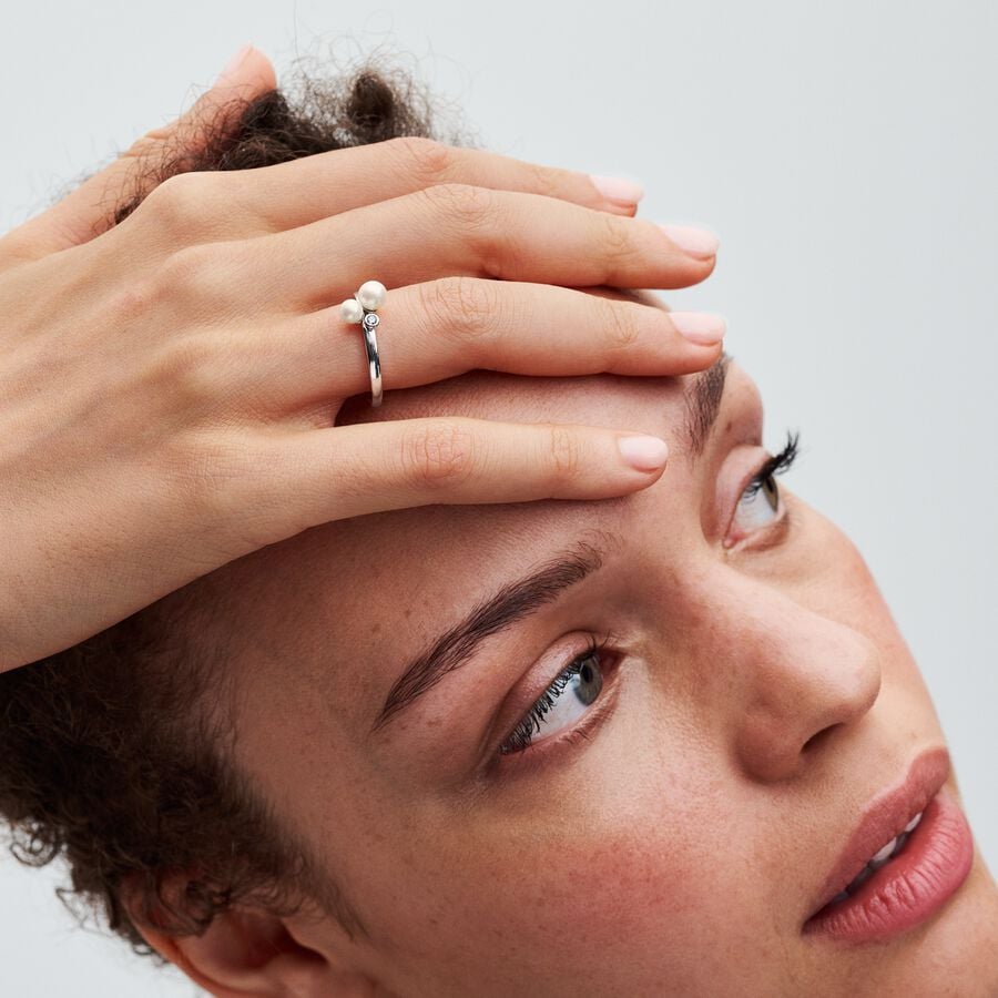 Duo Treated Freshwater Cultured Pearls Ring