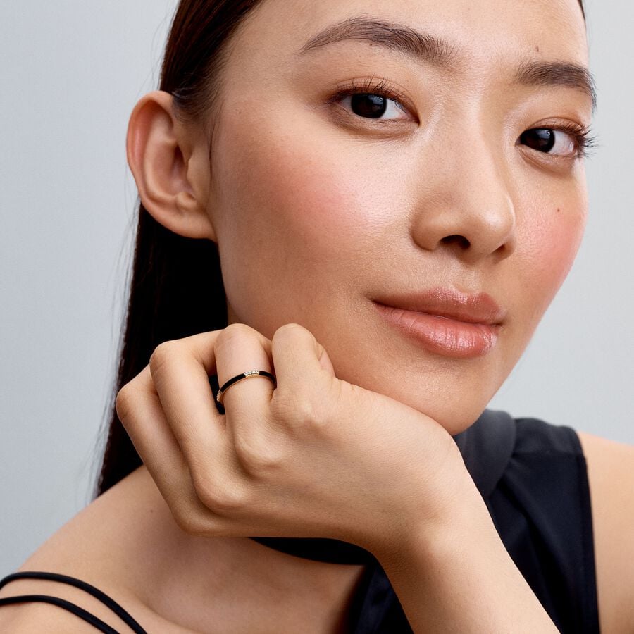 Black Enamel & Stones