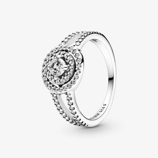 Sparkling Double Halo Ring